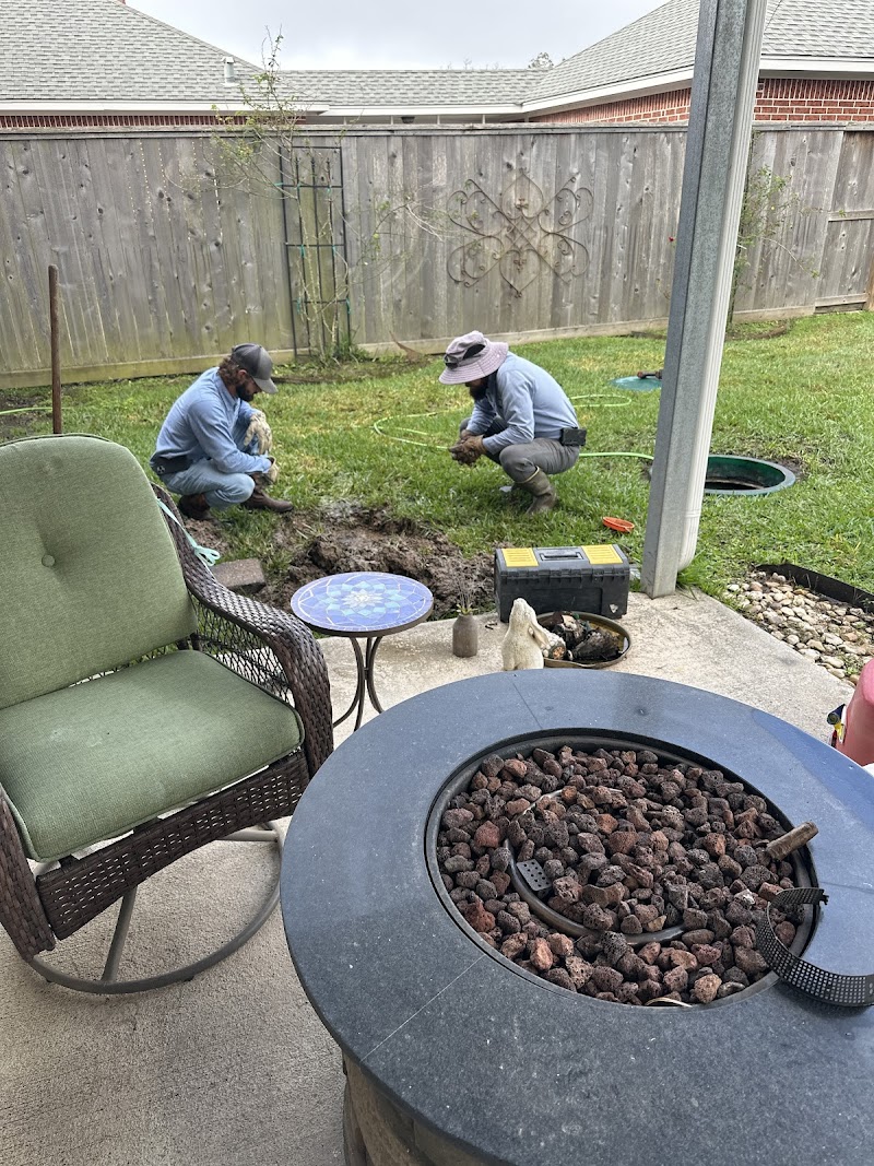 Septic tank cleaning service in progress